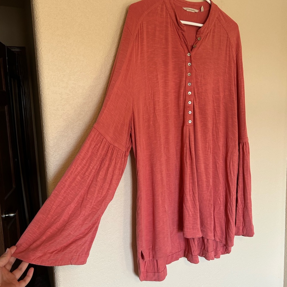 Soft Surroundings Women's Boho Bell Sleeves Flowy Blouse 3X - Picture 5 of 10